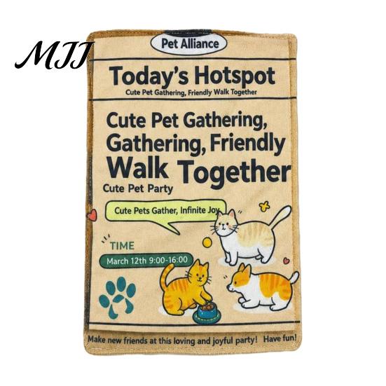 Soft Yet Strong Chew Toys for Pets Crinkle Newspaper Dog Toy, Oxford Fabric Washable Toy with Durable Puppy Daily Training Paper, Portable