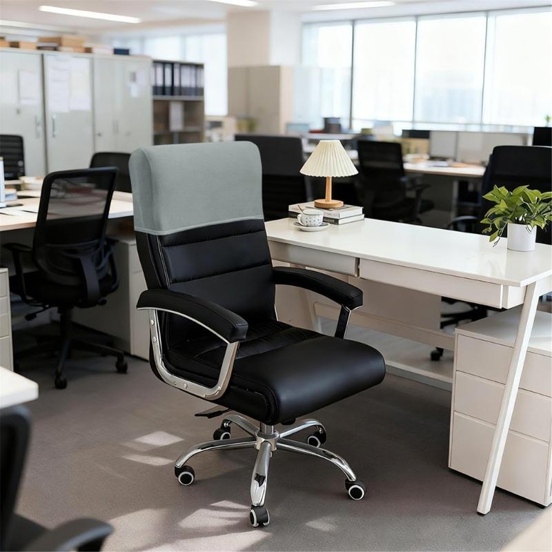 Polyester Headrest Cover For Offices Chairs With Spill Proof Technology Quick Installation And Machine Washable