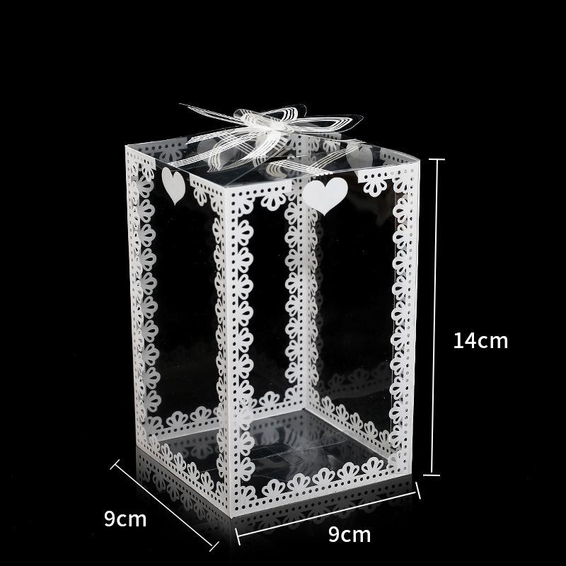 

10 шт., несколько размеров, ПВХ упаковочная коробка, прозрачная коробка для конфет, принадлежности для вечеринки по случаю дня рождения 9x9x14cm