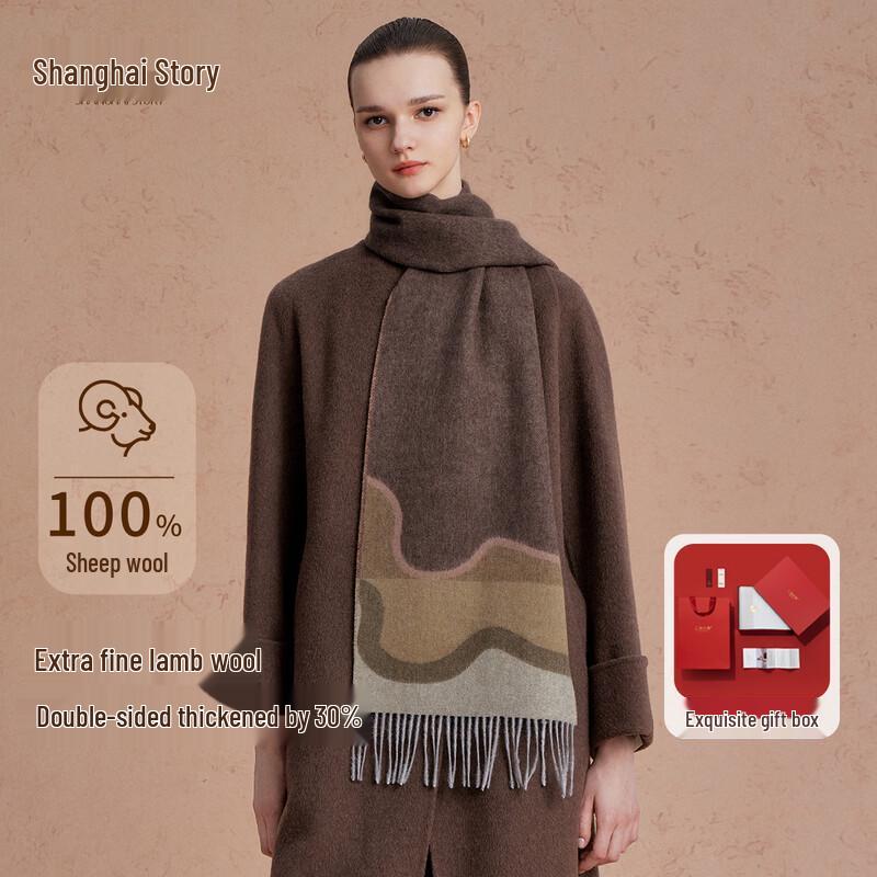 Shanghai Story 100% Wool Scarf Gift Set