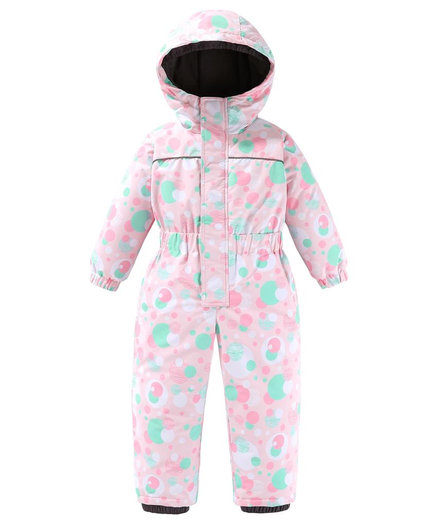 Hiheart Snowboard and Ski Adjustable and Perfect for Snow Baby Size 130 Kids' Wear, One-Piece Jumpsuit, Size, Waterproof, Warm, Play, Pink,