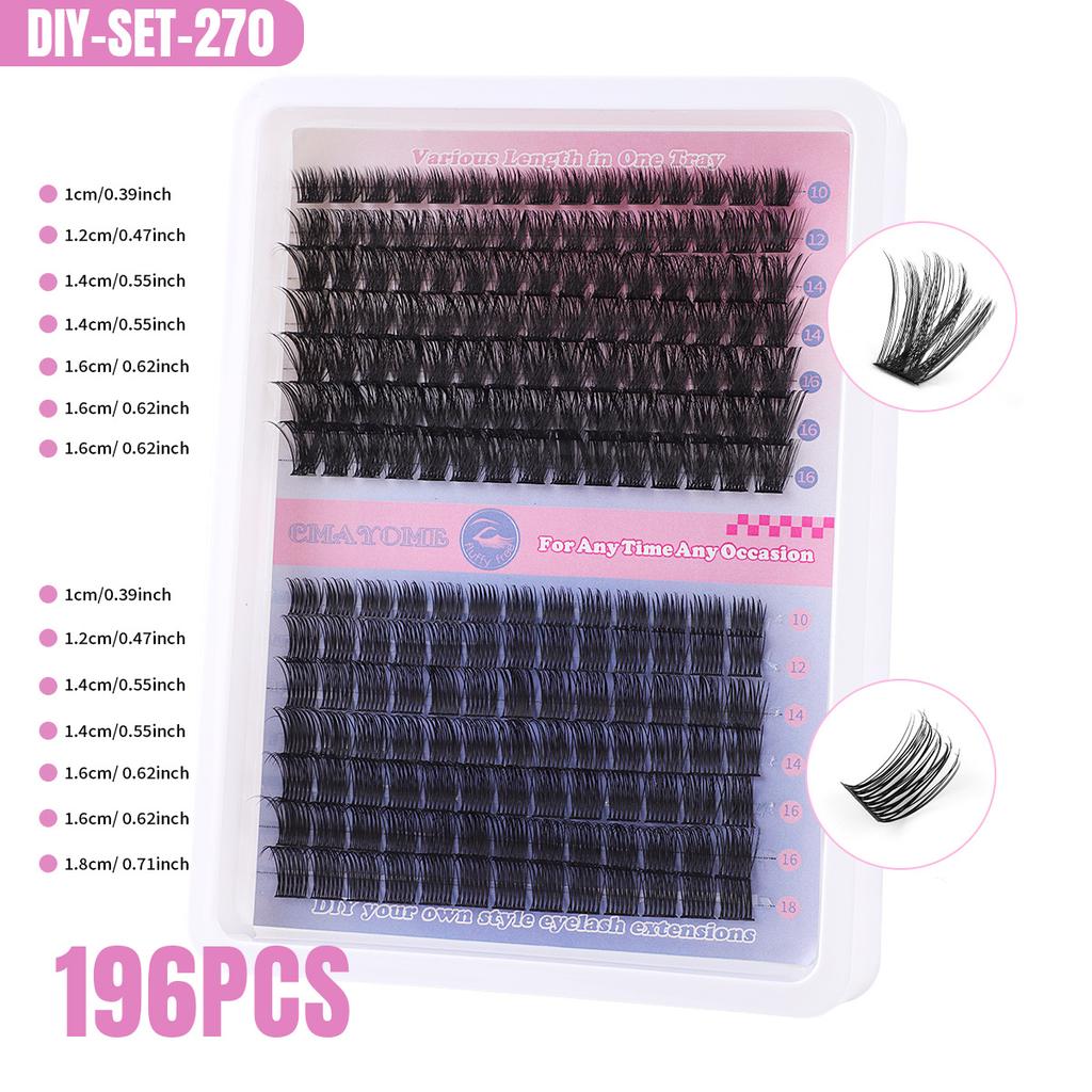 Diy Single Cluster Of Hot Melt False Eyelashes Simulation Natural Thick Self-Grafting Mixed Eyelashes