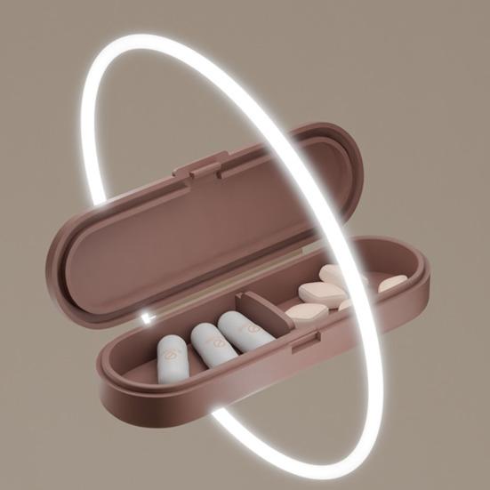 Pill Box with Independent Compartments Pill Organizer Silicone Ring Moisture Proof Travel Case for Morning Noon Evening