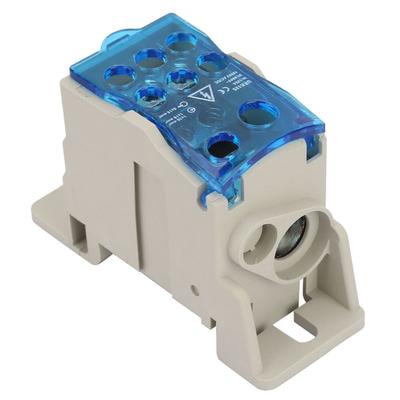 690V 125A DIN Rail Terminal Block Brass Conductor Positions Screw Terminal Terminal Block Distribution Box Blue Junction Box