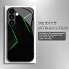 Coque de téléphone en verre à motif géométrique vert adaptée pour Samsung Galaxy S26 S25 S24 S23 S22 S20 FE/Ultra/Plus5Ganti coque arrière anti-chute