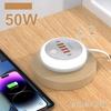 PD 50W Multi-Port-Ladegerät Typ C Schnellladung EU US Stecker Wandladegerät 6-Port USB Schnell-Handyladegerät mit Touch-LED/ Fülllicht