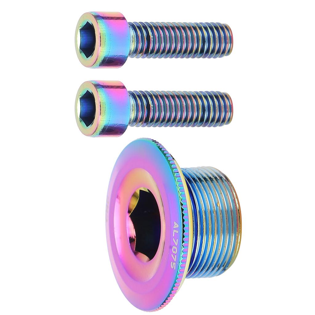 KRSEC Bicycle Crank Cover Screw Aluminum Alloy M18 Crank Arm Fixing Bolt with Cover Cap