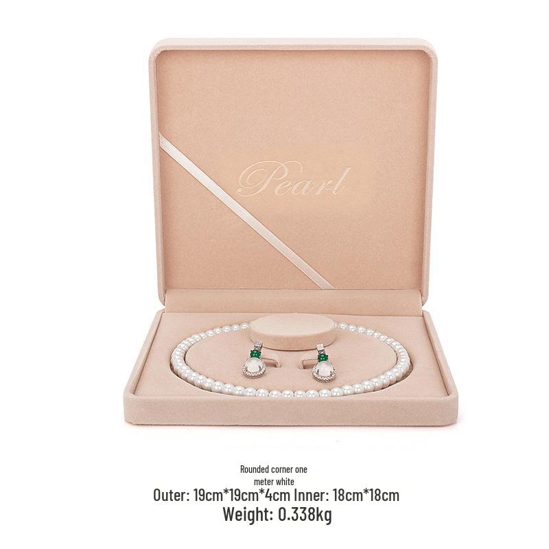 Velvet Pearl Necklace Jewelry Set Box - Mother's Day Gift Packaging and Storage Box