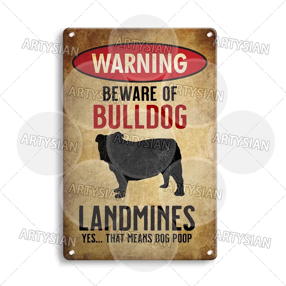 Beware Of Dog Warning Metal Sign Setter Aussie Corso Frenchie Labrador Poodle Bulldog Beagle Shorthaired Pointer GSP Lab Plaque