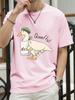 The Big Goose Who Loves Drawing Prints TShirts Womens Summer Cotton Tops ONeck Comfortable Loose T Shirt Casual Womans Clothes