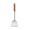 Wooden Handle 8-Piece Silicone Kitchen Utensil Set: Heat Resistant, Non-Stick Silicone Ladle, Spatula, Slotted Spoon with Storage Bucket.