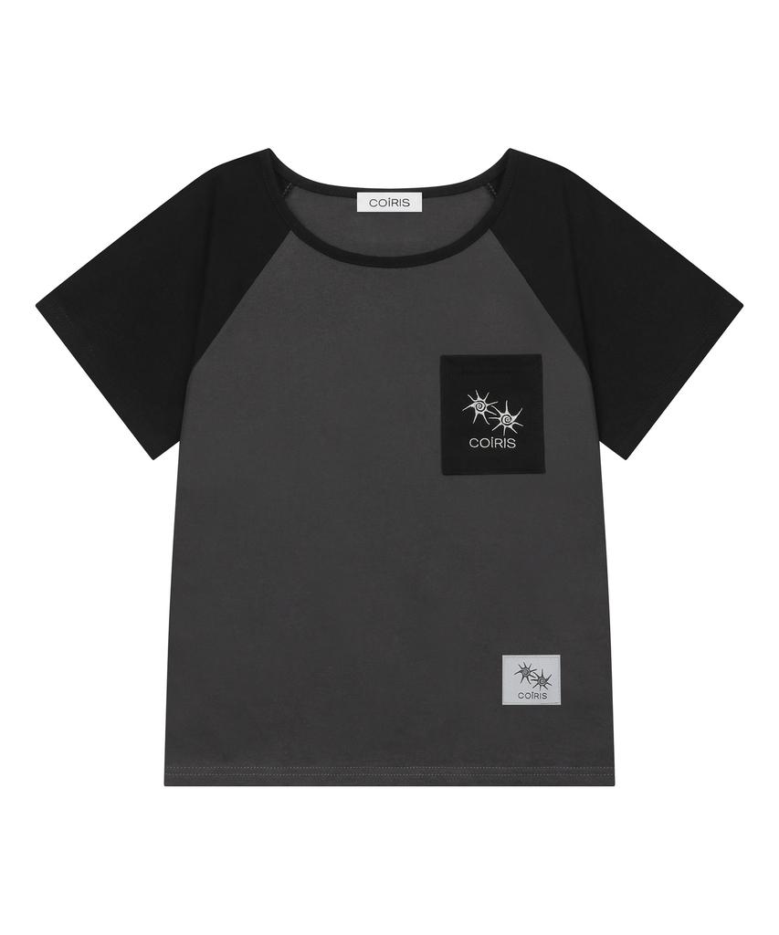 Koiliseu Lash Raglan Contrast Short Sleeve T-Shirt (2 Colors)