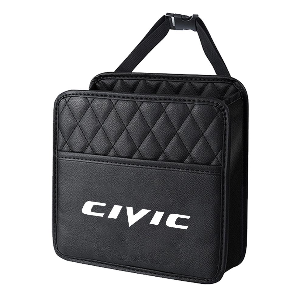 Leather Car Seat Back Tissue Water Cup Holder Storage Bag Phone Pocket For Honda Jazz Avancier Crv Accord Civic City Mugen Power