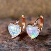 Hot Sale Popular Peach Heart White Opal Ear Buckle European and American Simple Design Advanced Ins Niche