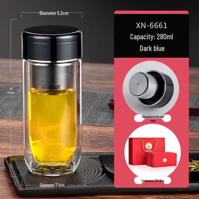 HEENOOR Borosilicate Glass Tea Infuser Bottle
