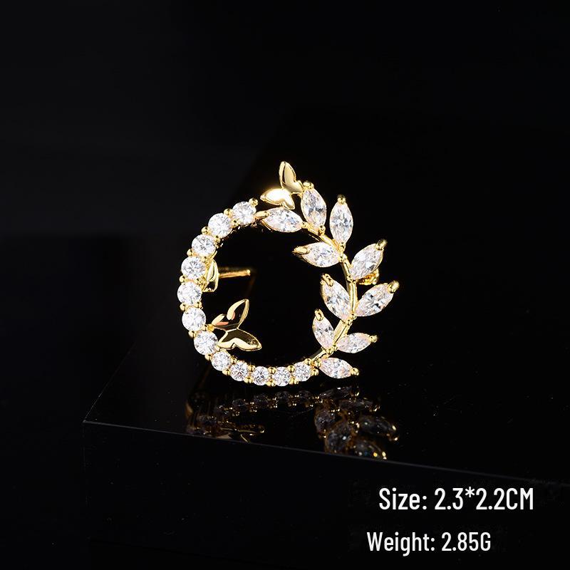 Broșă Elegantă cu Zircon Micro-Incrustat: Accesoriu de bijuterie la modă, potrivit pentru orice ținută, pentru vară