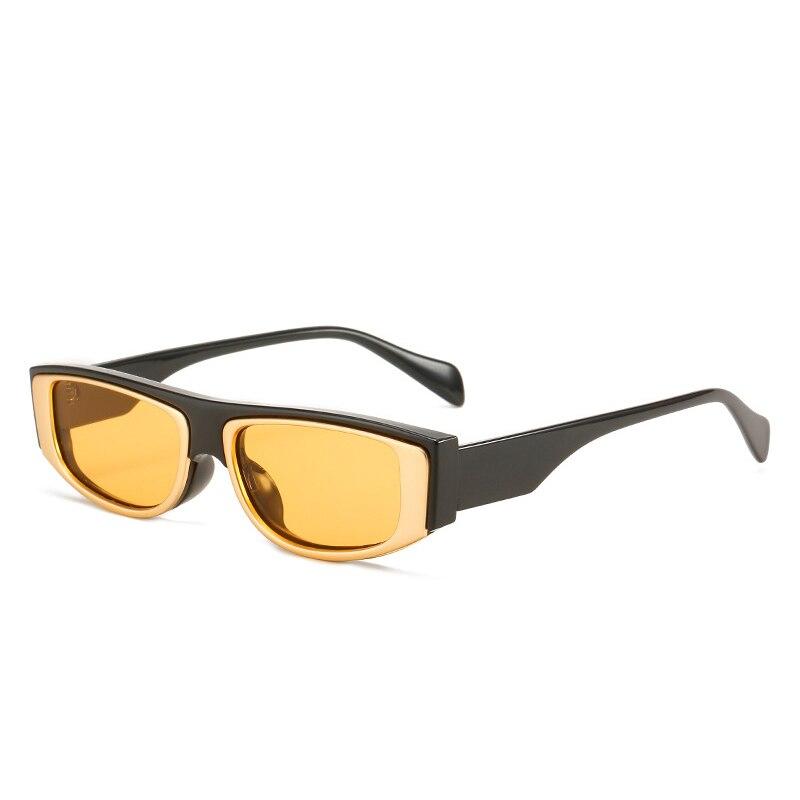 SO&EI Retro Small Square Metal Decoration Sunglasses Women Fashion Green Pink Trending Men Cat Eye Sun Glasses Shades UV400