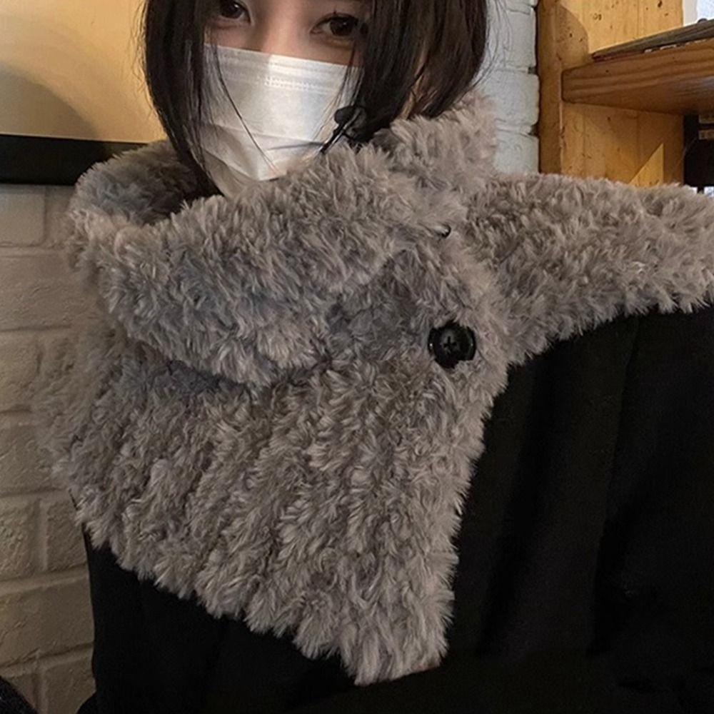 Verdickter Warmer Winter-Nackenwärmer Einfarbig Falscher Schal Schal Rollkragen-Nackenwärmer für Damen