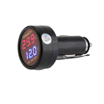 Voltmeter & Thermometer 2 In 1 Digital Display Car Battery Voltage Temperature Gauge Monitor Tester Meter Voltage Meter DC 12V 24V
