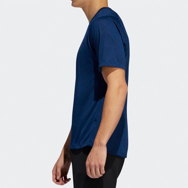 Adidas Round Neck Short Sleeve T-Shirt Men Tops Blue EB8047
