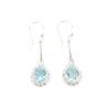 Natural Sky Blue Topaz Gemstone 925 Stamped Silver Jewelry Zircon Earrings 1.86" CZE-7-11
