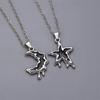 Stylish Star and Moon Friendship Pendant Necklaces Set of 2 Women Teens Girls Best Friend Jewelry Statement Pieces