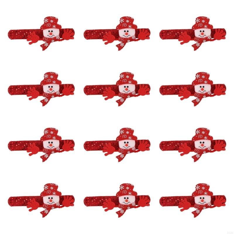 12Pcs Christmas Wristbands Soft Slap On Bracelets Christmas Stocking Fillers