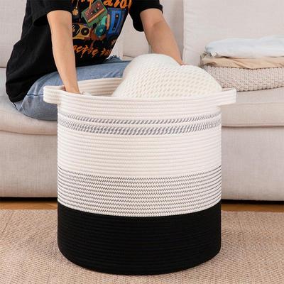 Large Capacity Cotton Woven Laundry and Storage Basket