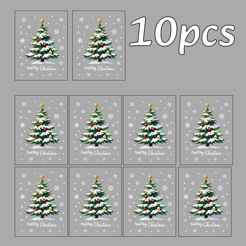 1-10pc Christmas Window Sticker Xmas Tree Snowman Snowflake Glass Decoration Electrostatic Sticker Party Festival Supplies Decor
