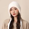 One Hat Dual Purpose Balaclava Hat Hepburn Wind Straps Stack Hat Women Winter Warm Christmas Red Wool Hat