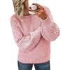 European & American Fashion Women's Cable Knit Pullover Sweater: Long-Sleeved, Round Neck.