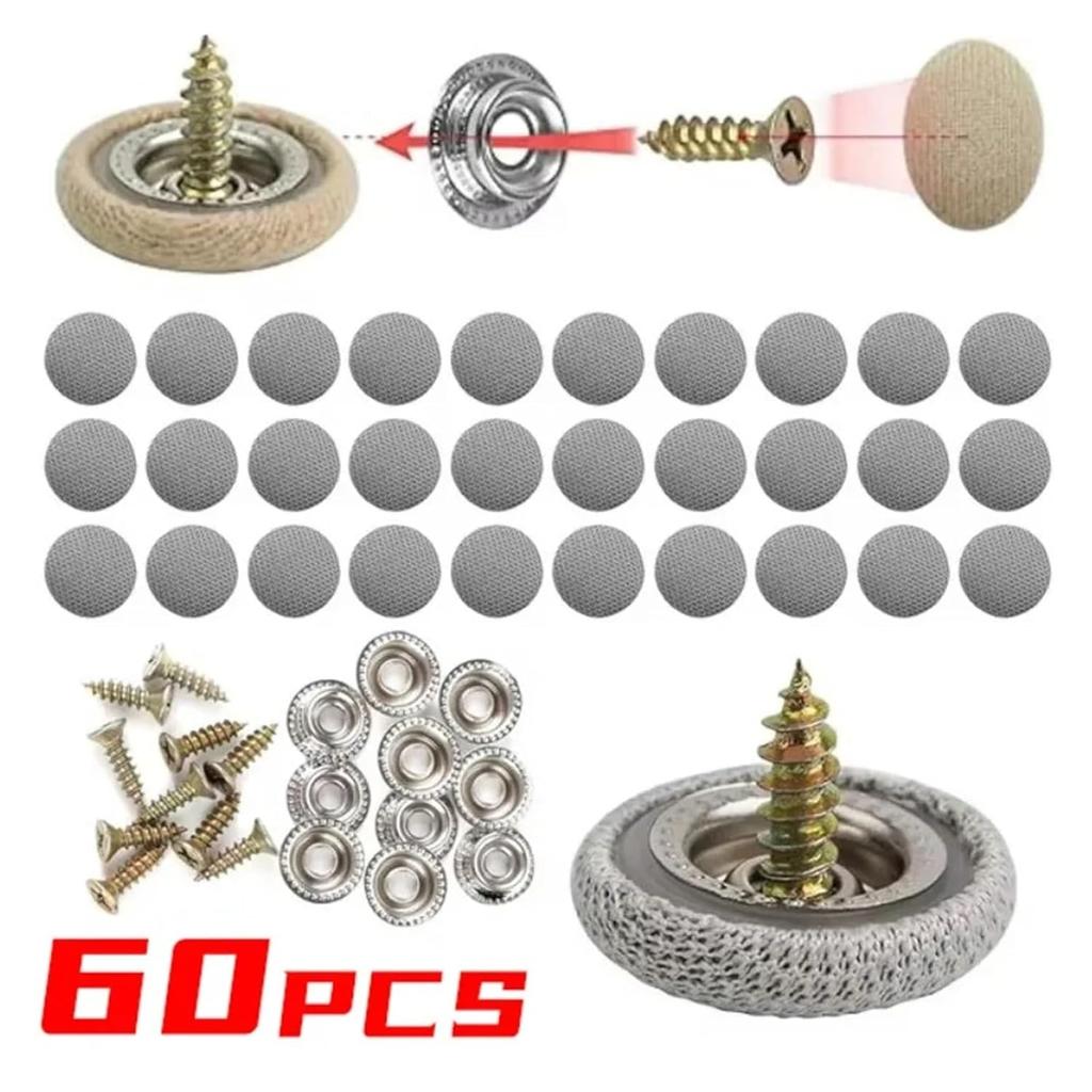 All Car Roof Fixing Buckle Screw Kit Fastener Auto Interior Ceiling Cloth Shedding Repair Rivet Cars Accessories(60pcs-Beige)
