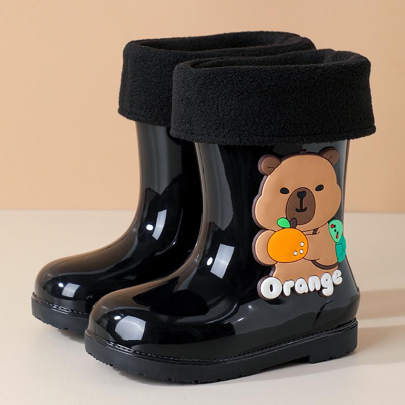 Capybara Kinder Gummistiefel, rutschfest, warm, mit weichen Sohlen