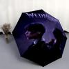 1pc Wednesday Addams Pattern Automatic Umbrella Is Fashionable and Good-Looking, a Portable 3-Fold Umbrella, Suitable for Travel and Daily Use, a Trav