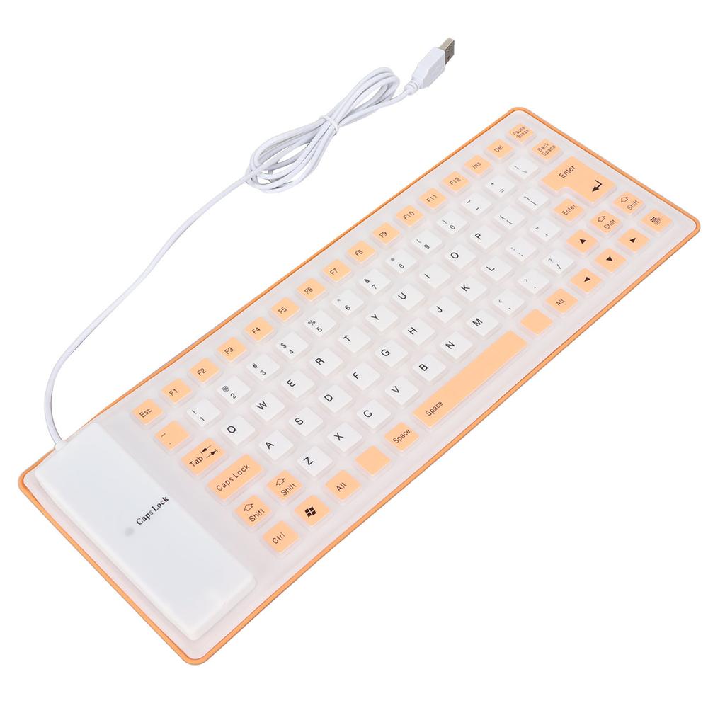 Silicone Keyboard Fully Sealed Design Lightweight Portable Silent Soft Comfortable USB Wired Silicone Keyboard for PC