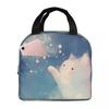 Night Black Cat On The Clouds Insulated Lunch Bag for Women Children Portable Food Boxes Thermal Lunch Box Tote