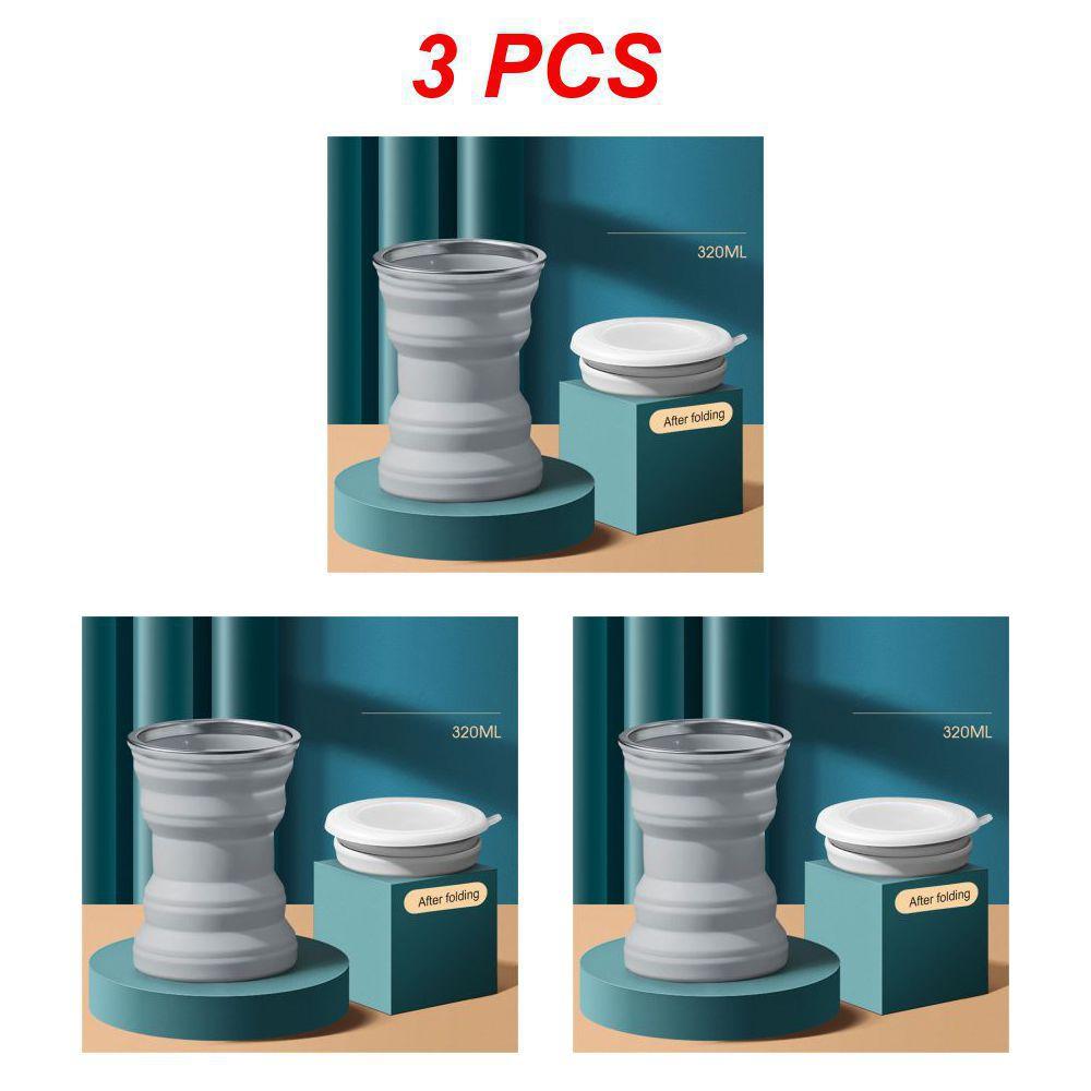 1/3PCS Folding Silicone Travel-Friendly Tea Cup Foldable Reusable Water Bottle Coffee Cup Tour Camp Telescopic Athletic Tr Practical Use