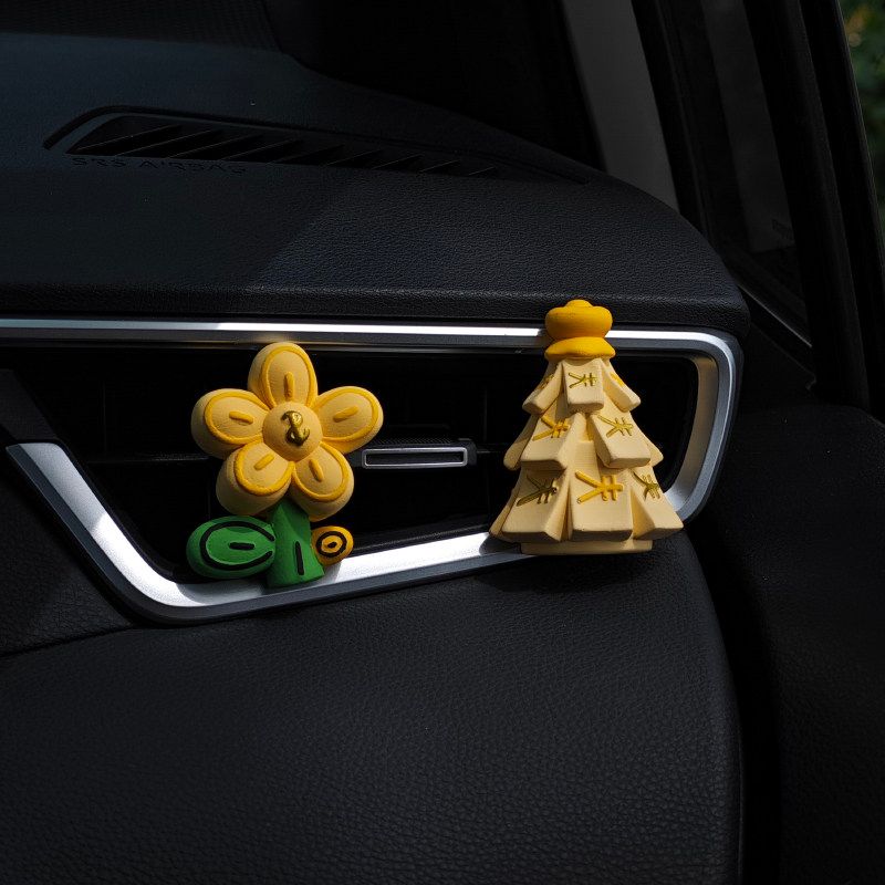 Car Air Freshener, Car Vent Decoration, Money Tree, Wealth Flower, In-Car Aroma Diffuser Stone, Fragrance, Good Luck Gift