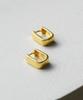Alleun Silver 925 Square Bold One-Touch Silver Earrings Luxury