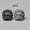 Vintage DAD MOM Love Printed Baseball Cap Washed Cotton Adjustable Couple Cap Sunscreen Hats For Man Women