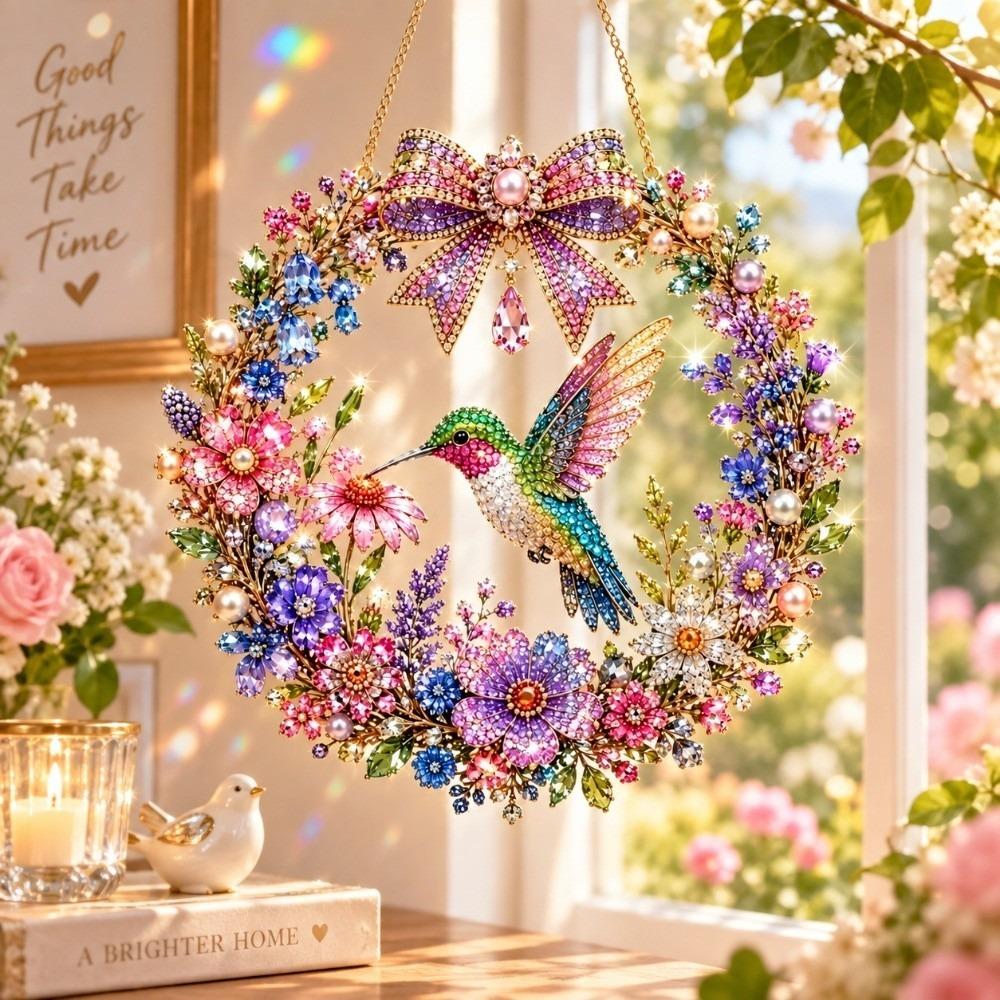 Hummingbird DIY Painting Kit Butterfly Wreath Pendant DIY Craft Kit Christmas Decor