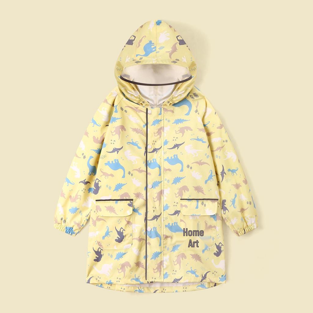 Quick-Dry Japanese Style Kids' Raincoat: Waterproof, One-Piece for Boys & Girls with Schoolbag Fit