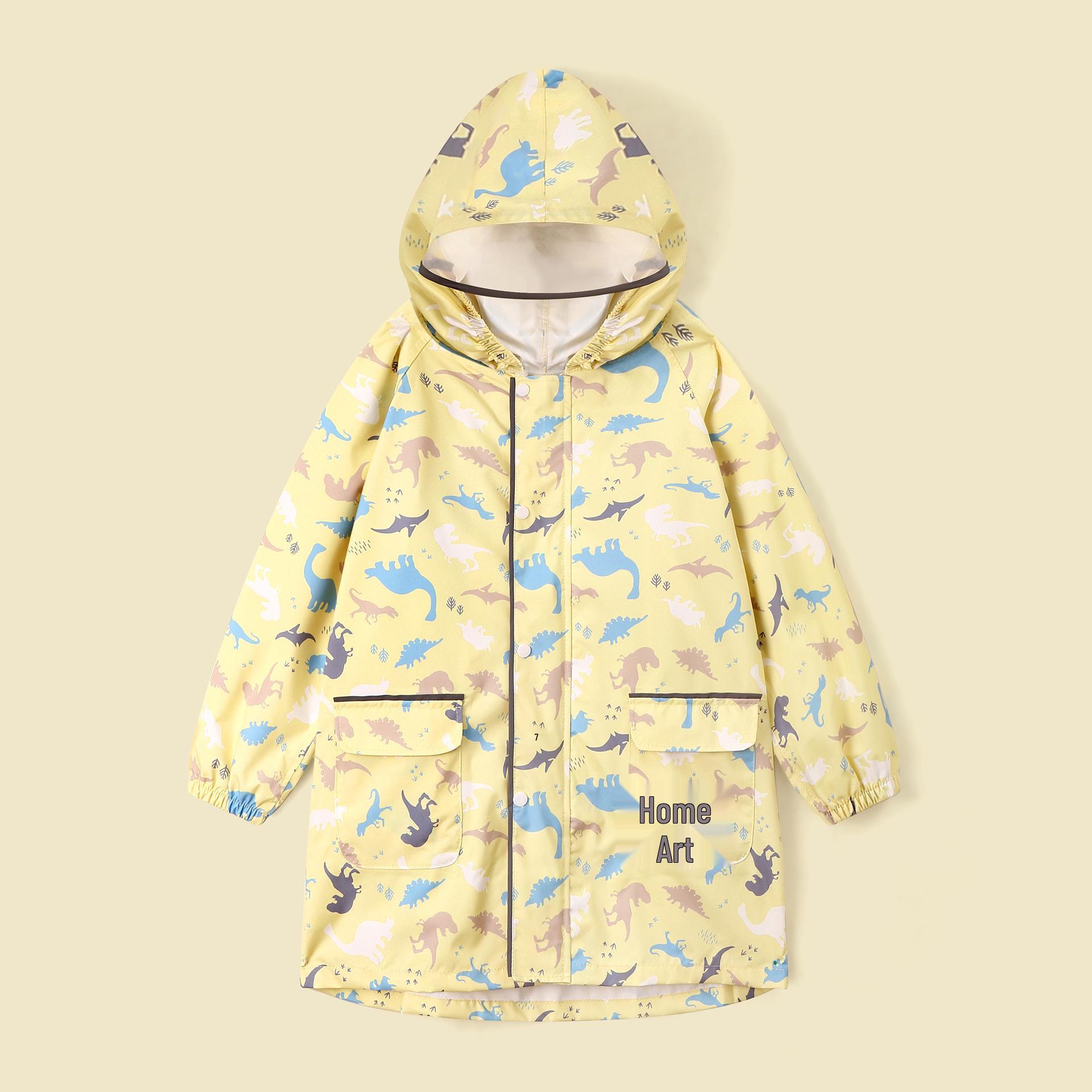 Yellow Waterproof Quick-Dry Children s Japanese Raincoat for Kids: One-Piece Design Fits Schoolbag - Boys & Girls S