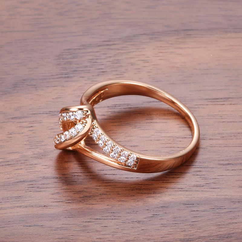 Natural Zircon Bride Wedding Ring  Rose Gold Fashion Cross Crystal Rings For Women Beach Party Vintage Jewelry  New