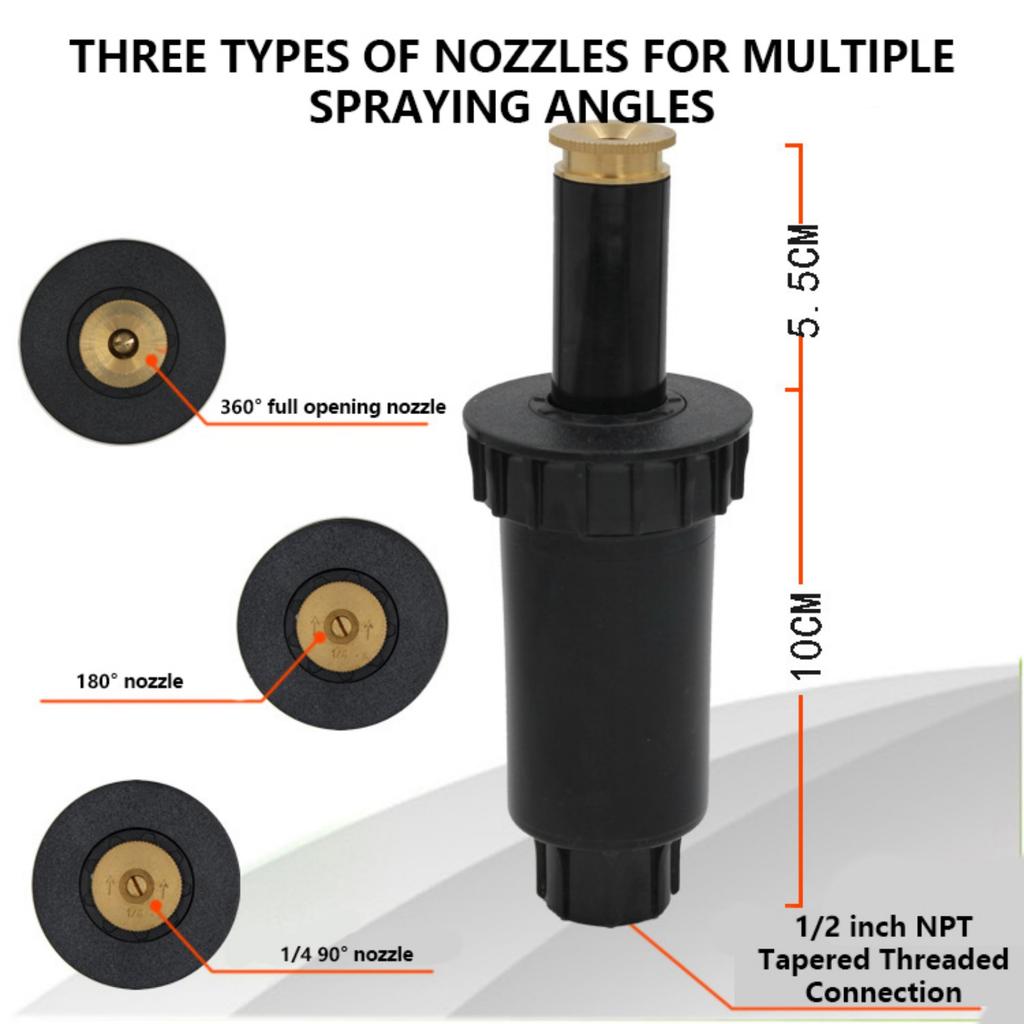 Popup Sprinklers 1/2inch Thread Copper Telescopic Buried Professional for Landscaping Garden Irrigation Nozzle