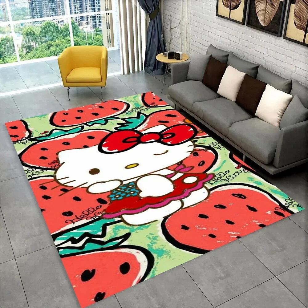 Sanrio Cartoon Girl Carpet New Hello Kitty Cat Rug for Bedroom Living Room Home Sofa Decor Children Crawling Mat