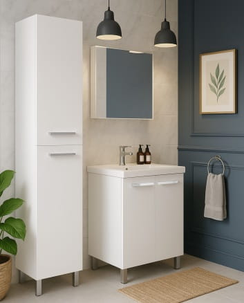 Bathroom set: cabinet with washbasin 80x60, tap, siphon, click-clack plug Bonita