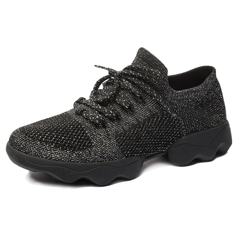 

Дышащая женская повседневная обувь корейская платформа женские удобные кроссовки высокие увеличивающие рост джаз танцевальная обувь для девочек уличная обувь 36 чёрный