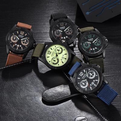 Mode Herren Analog Sport Handgelenk Edelstahlgehäuse Leder Quarzuhr