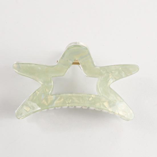 Hair Claw Hollow Five-Pointed Star Shape Hair Clip Medium Size Back Head Shark Hair Claw Anti-slip Teeth Strong Grip Hair